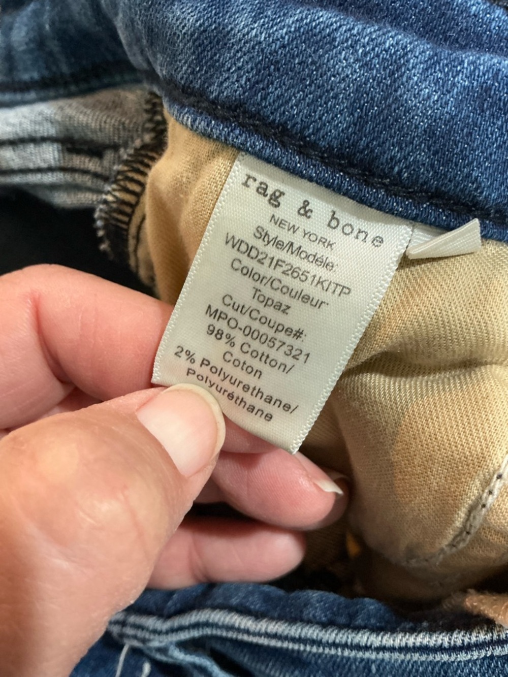 🤎 Rag & Bone Cate Mid-Rise Skinny Blue Denim Jeans - 0 / 25 - Picture 8 of 9